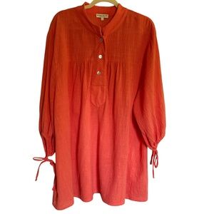 The Lady & The Sailor Billow Sleeve Mini Dress Coverup Coral Size 1 XS-S